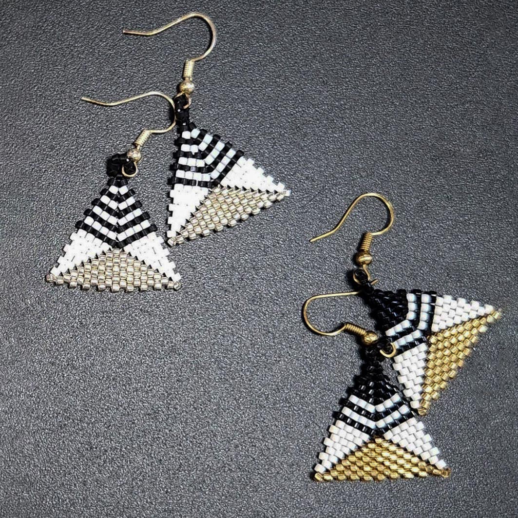 Earring (Black & White and Gold)